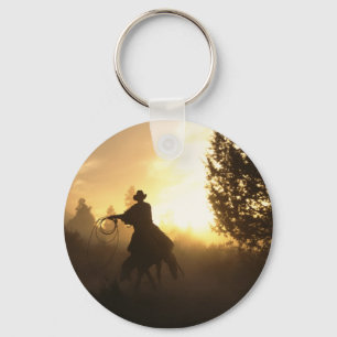 Cowboy met Lasso in Sunset Sleutelhanger