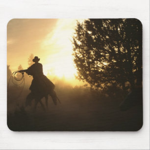 Cowboy met Lasso in Zonsondergang Muismat