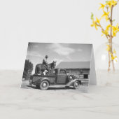 Cowboy met paard in een vrachtwagen kaart (Gele Bloem)