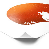 Cowboy met paard Wild West sunset landschap Foto Afdruk (Hoek)