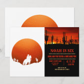 Cowboy met paard Wild West sunset landschap Kaart (Voorkant / Achterkant)