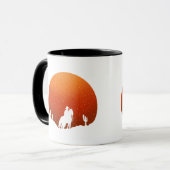 Cowboy met paard Wild West sunset landschap Mok (Voorkant links)