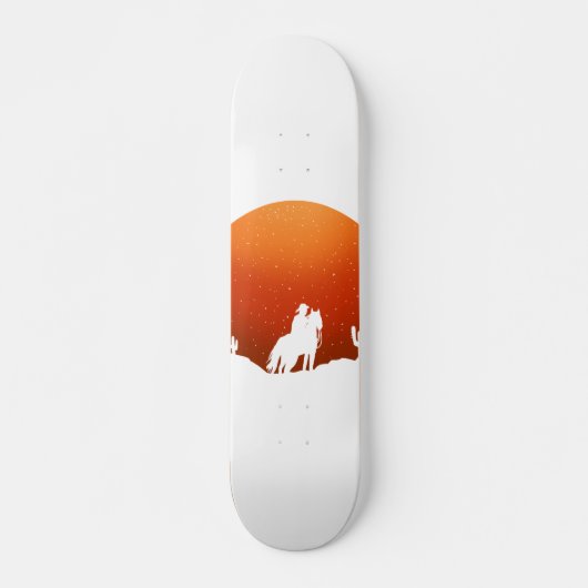Cowboy met paard Wild West sunset landschap Persoonlijk Skateboard (Voorkant)
