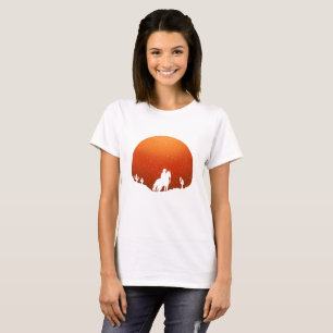 Cowboy met paard Wild West sunset landschap T-shirt