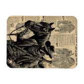 Cowboy met paardenillustratie westerne kunst magneet (Horizontaal)