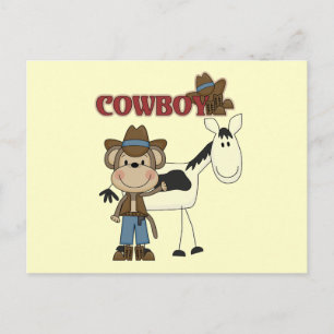 Cowboy met paardenoverhemden en cadeautjes briefkaart