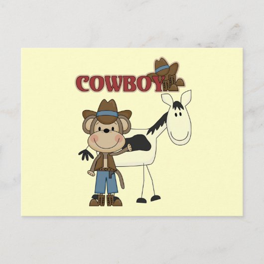 Cowboy met paardenoverhemden en cadeautjes briefkaart (Voorkant)