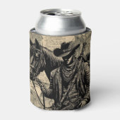 Cowboy met paardenzadels westerne kunst blikjeskoeler (Blikje Voorkant)