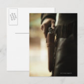 Cowboy met pistool in holster briefkaart (Voorkant / Achterkant)