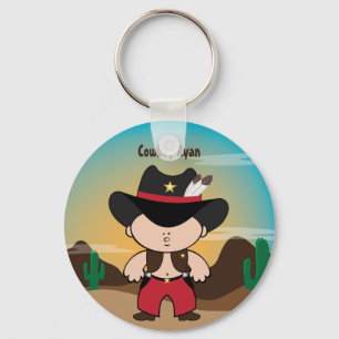 Cowboy met sheriff pet Sleutelhanger