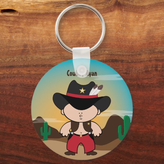 Cowboy met sheriff pet Sleutelhanger (Voorkant)