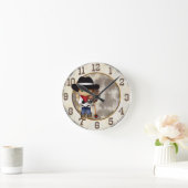 Cowboy met Stick Horse Clock Ronde Klok (Huis)