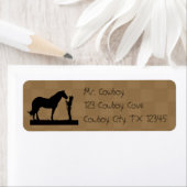Cowboy met zijn Horse Return Address Labels (Insitu)