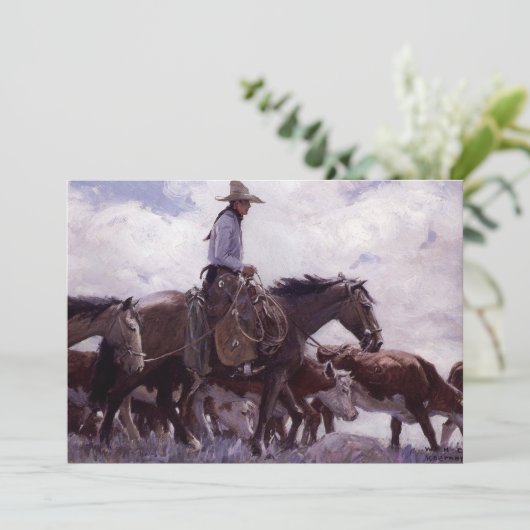  cowboy met zijn vee van Koerner (Staand voorkant)