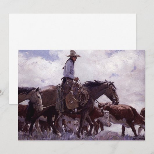  cowboy met zijn vee van Koerner (Voorkant / Achterkant)