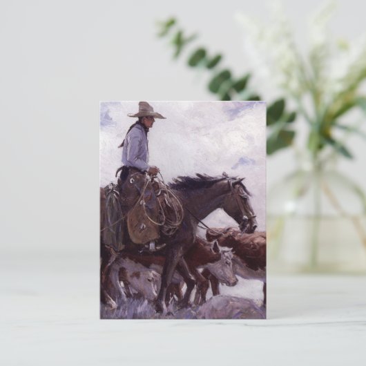  cowboy met zijn vee van Koerner Briefkaart (Staand voorkant)