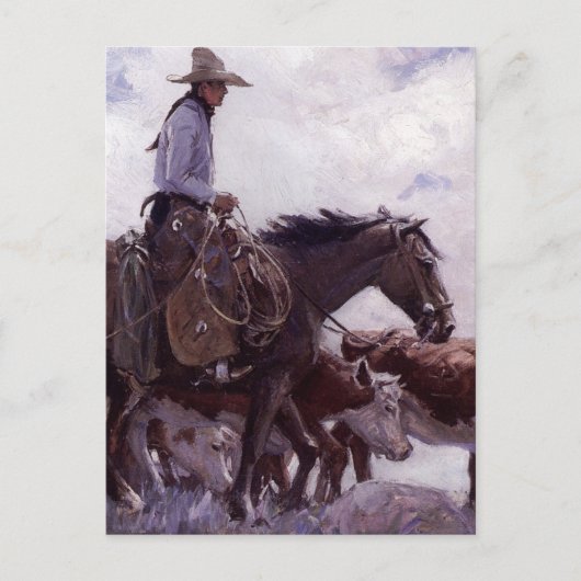 cowboy met zijn vee van Koerner Briefkaart (Voorkant)