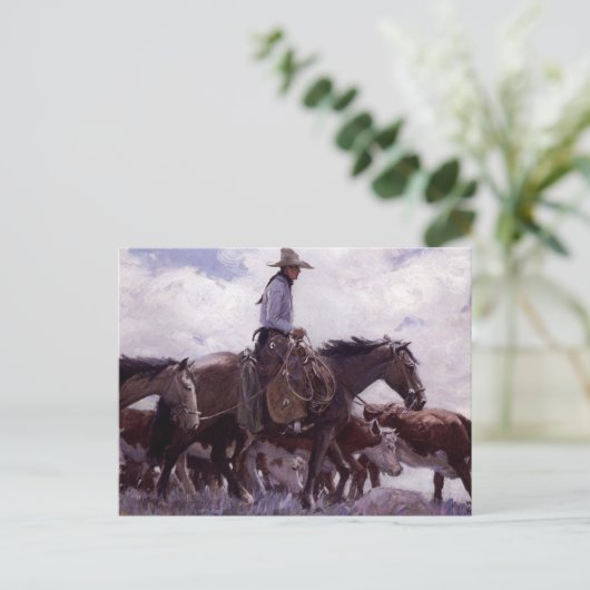  cowboy met zijn vee van Koerner Briefkaart (Staand voorkant)