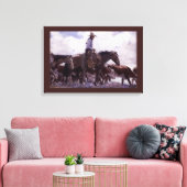  cowboy met zijn vee van Koerner Canvas Afdruk (Insitu (Woonkamer))