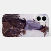 cowboy met zijn vee van Koerner Case-Mate iPhone Case (Achterkant (horizontaal))