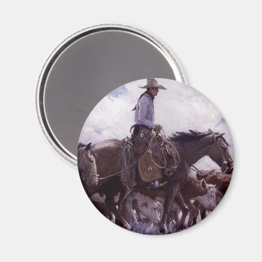  cowboy met zijn vee van Koerner Magneet (Voorkant / Achterkant)
