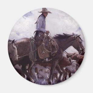  cowboy met zijn vee van Koerner Magneet