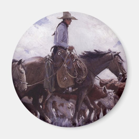  cowboy met zijn vee van Koerner Magneet (Voorkant)