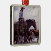  cowboy met zijn vee van Koerner Metalen Ornament (Rechts)