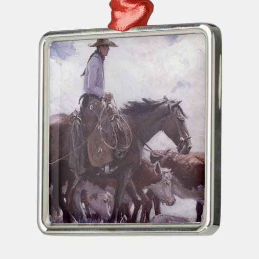 cowboy met zijn vee van Koerner Metalen Ornament (Links)