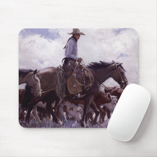  cowboy met zijn vee van Koerner Muismat (Met muis)