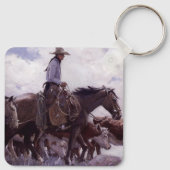  cowboy met zijn vee van Koerner Sleutelhanger (Achterkant)