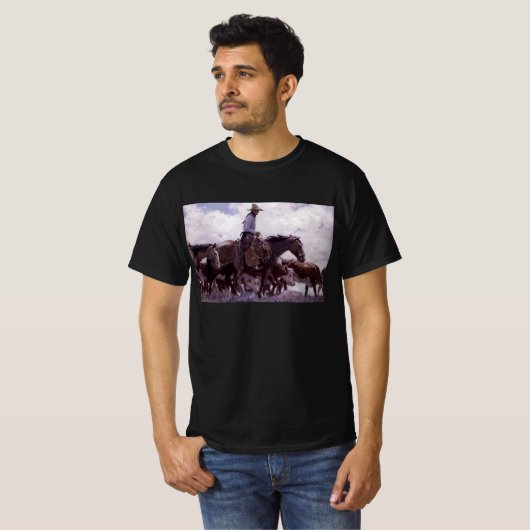  cowboy met zijn vee van Koerner T-shirt (Voorkant volledig)