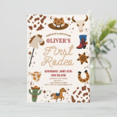 Cowboy mijn eerste Rodeo 1e verjaardagsfeestje Kaart (Staand voorkant)