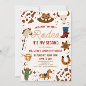 Cowboy Mijn Tweede Rodeo 2de Verjaardagsfeestje Kaart (Voorkant)