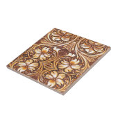 Cowboy Mode Western land met gelooid leder Tegeltje (Zijkant)