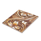 Cowboy Mode Western land met gelooid leder Tegeltje (Zijkant)