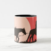 Cowboy-mok, westerne koffie met  zonsondergang tweekleurige koffiemok (Center)