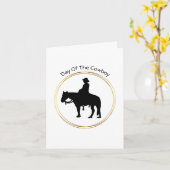 Cowboy Motto Kaart voor Dag van de Cowboy (Gele Bloem)