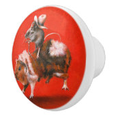 Cowboy Muis Rijden Guinee Varken Keramische Knop (Rechts)
