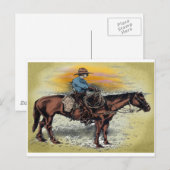Cowboy n Sunset Briefkaart (Voorkant / Achterkant)
