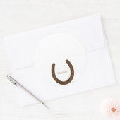 "Cowboy" naamplaatje met hoefijzer Ronde Sticker (Envelop)