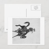 Cowboy Ned Coy Riding Bucking Bronco genaamd Briefkaart (Voorkant / Achterkant)