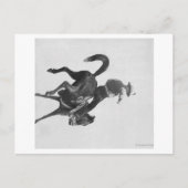 Cowboy Ned Coy Riding Bucking Bronco genaamd Briefkaart (Voorkant)