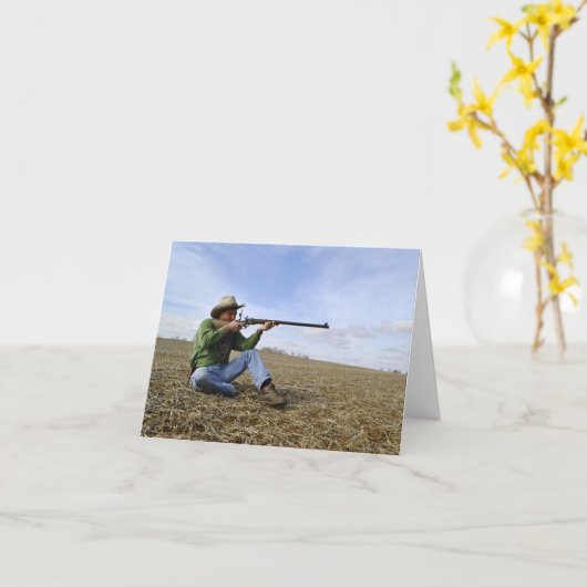 Cowboy Notecard Kaart (Gele Bloem)