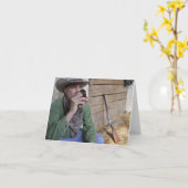 Cowboy Notecard Kaart (Gele Bloem)