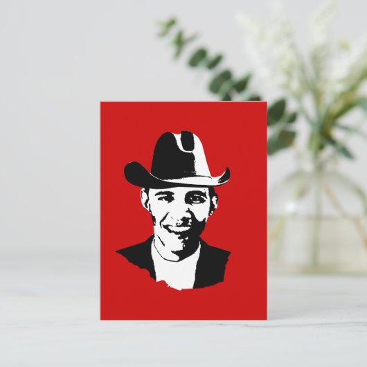 Cowboy Obama Briefkaart (Staand voorkant)