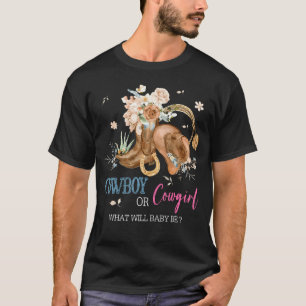 Cowboy of cowgirl Baby Geslacht Onthullen Partij W T-shirt