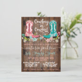 Cowboy of Cowgirl Baby shower Gender onthulling In Kaart (Staand voorkant)