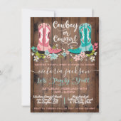 Cowboy of Cowgirl Baby shower Gender onthulling In Kaart (Voorkant)