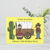 Cowboy of Cowgirl Child Party - Kinder Westerne Kaart (Staand voorkant)